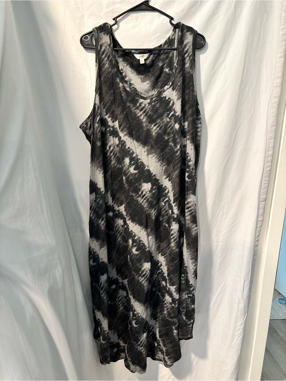 Sky Black and Gray Tie-Dye Maxi Dress